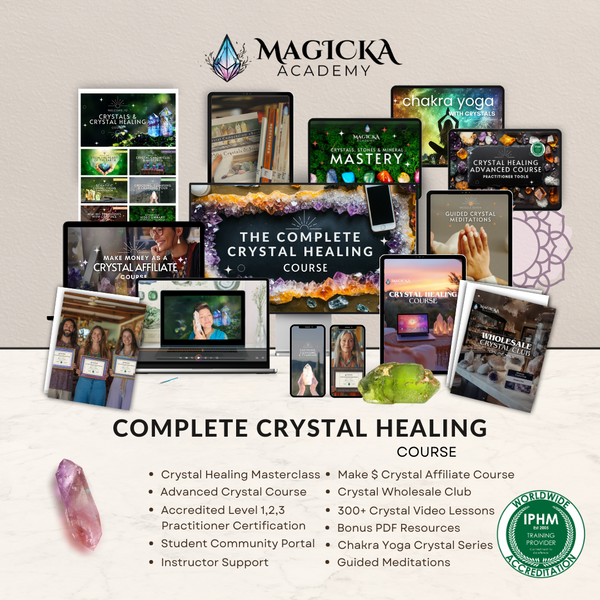 The Complete Crystal Healing Course Bundle. Includes 8 Courses + Level 1,2,3 Certification