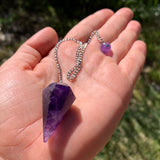 Amethyst Macramé Pendant Necklace