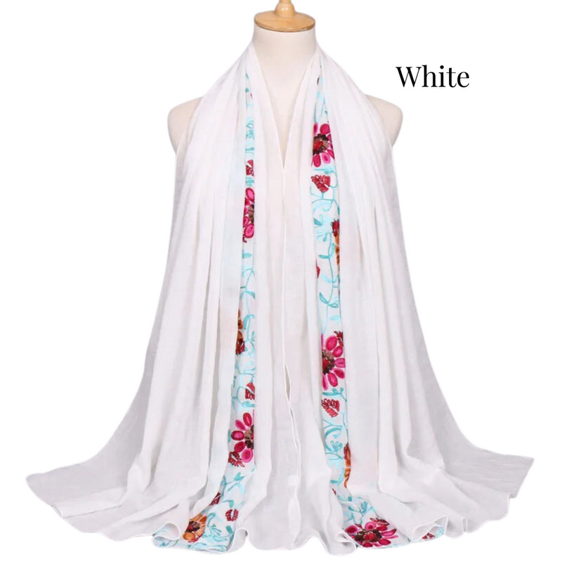 Boho Blossom Embroirdered Scarf