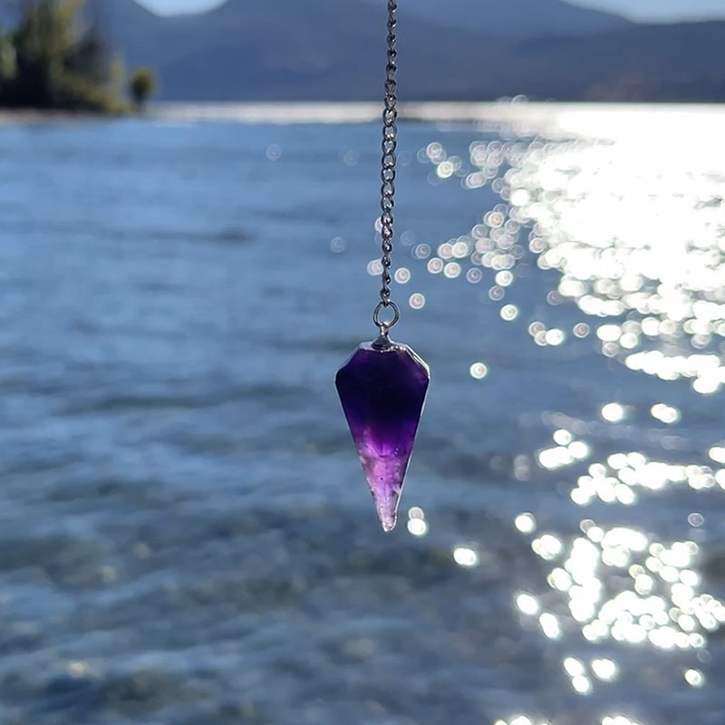 Amethyst Macramé Pendant Necklace