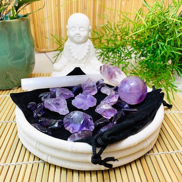 PRIZE WINNER! Amethyst Crystal Serenity Pouch Set