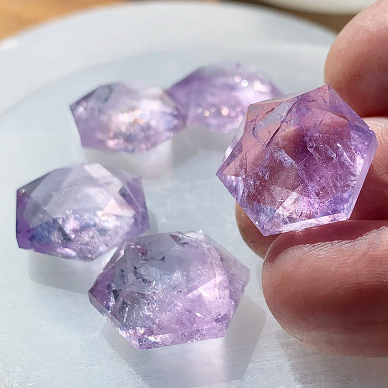 Amethyst Sacred Geometry Faceted Crystal - $5 Deal