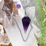 Amethyst-Makramee-Anhänger-Halskette