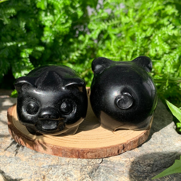 Crystal Animal Spirit Totems: Black Protection Agate Pig