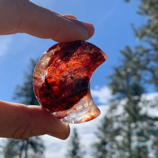 FREE GIVEAWAY!  Fire Quartz Moon Shape (Just Pay Cost of Shipping)