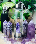 Crystal Water Bottle + Carry Case - Dream Amethyst - water