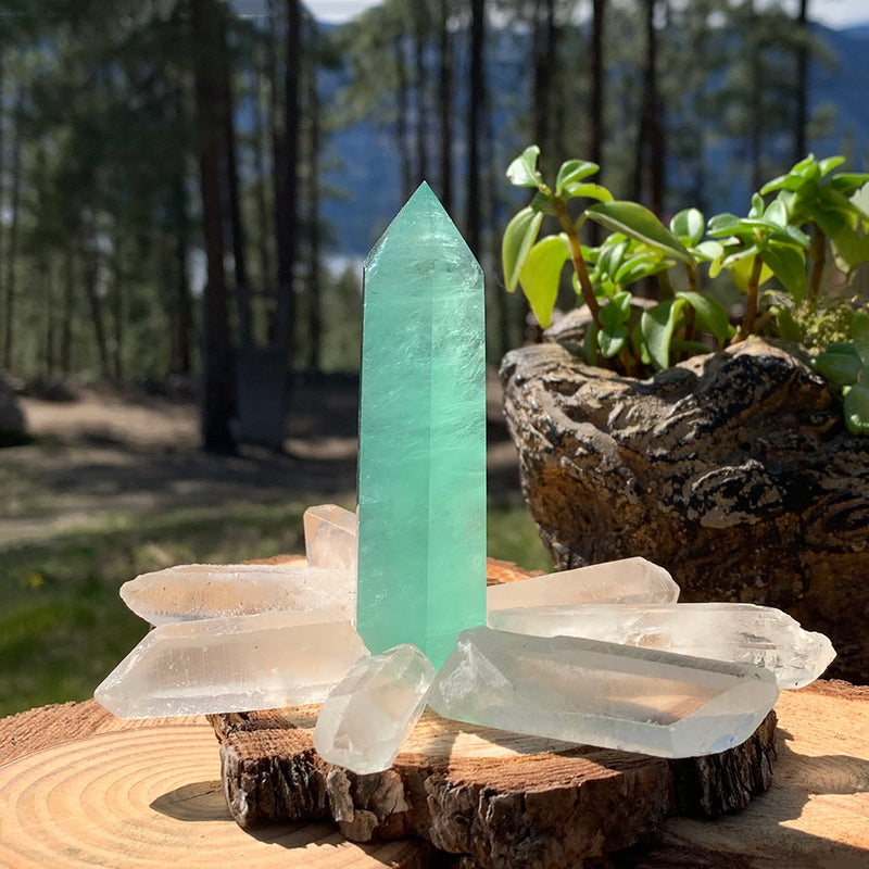 FREE GIVEAWAY! Green Fluorite & 8 PC Quartz Shards (Just Pay Cost of Shipping)