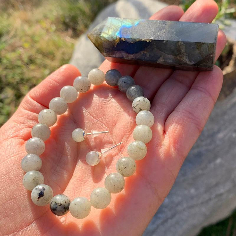 Bracciale Mala Labradorite con custodia in velluto