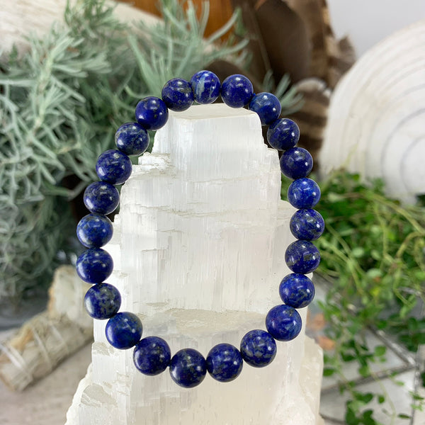 Mala Lapislazuli-Armband mit Samtbeutel