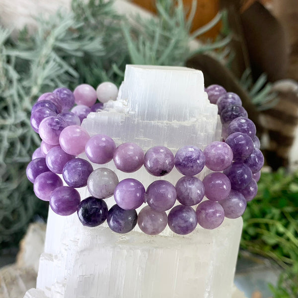 Pulseira Mala Lepidolite Com Bolsa De Veludo