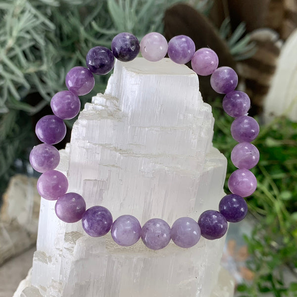 Mala Lepidolite armbånd med fløyelspose