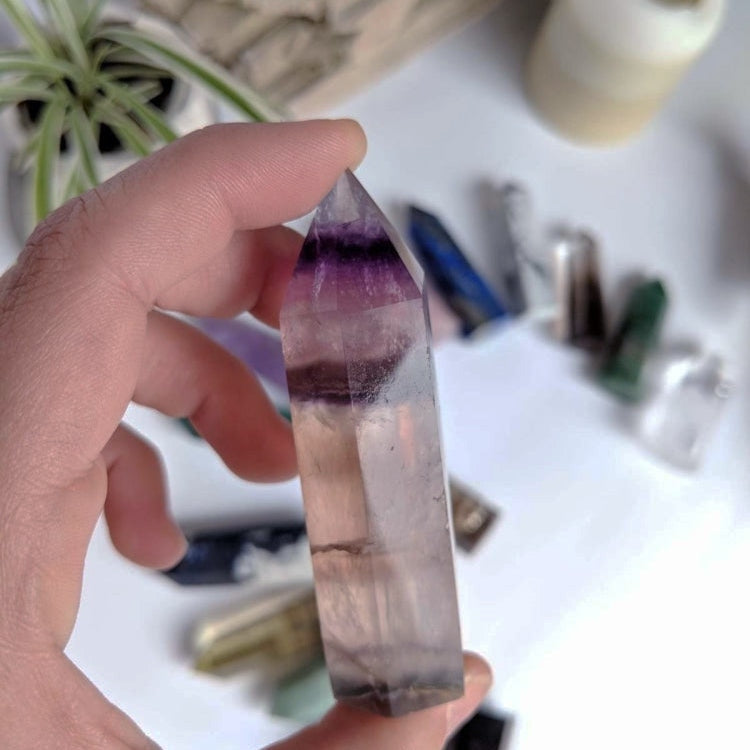 Multicolor Fluorite Point - wand