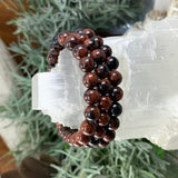 Mala-Armband aus rotem Obsidian mit Samtbeutel