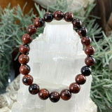 Mala-Armband aus rotem Obsidian mit Samtbeutel