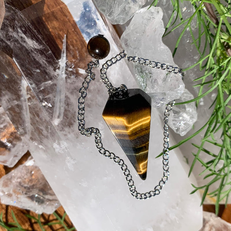 Tiger's Eye Crystal Pendulum